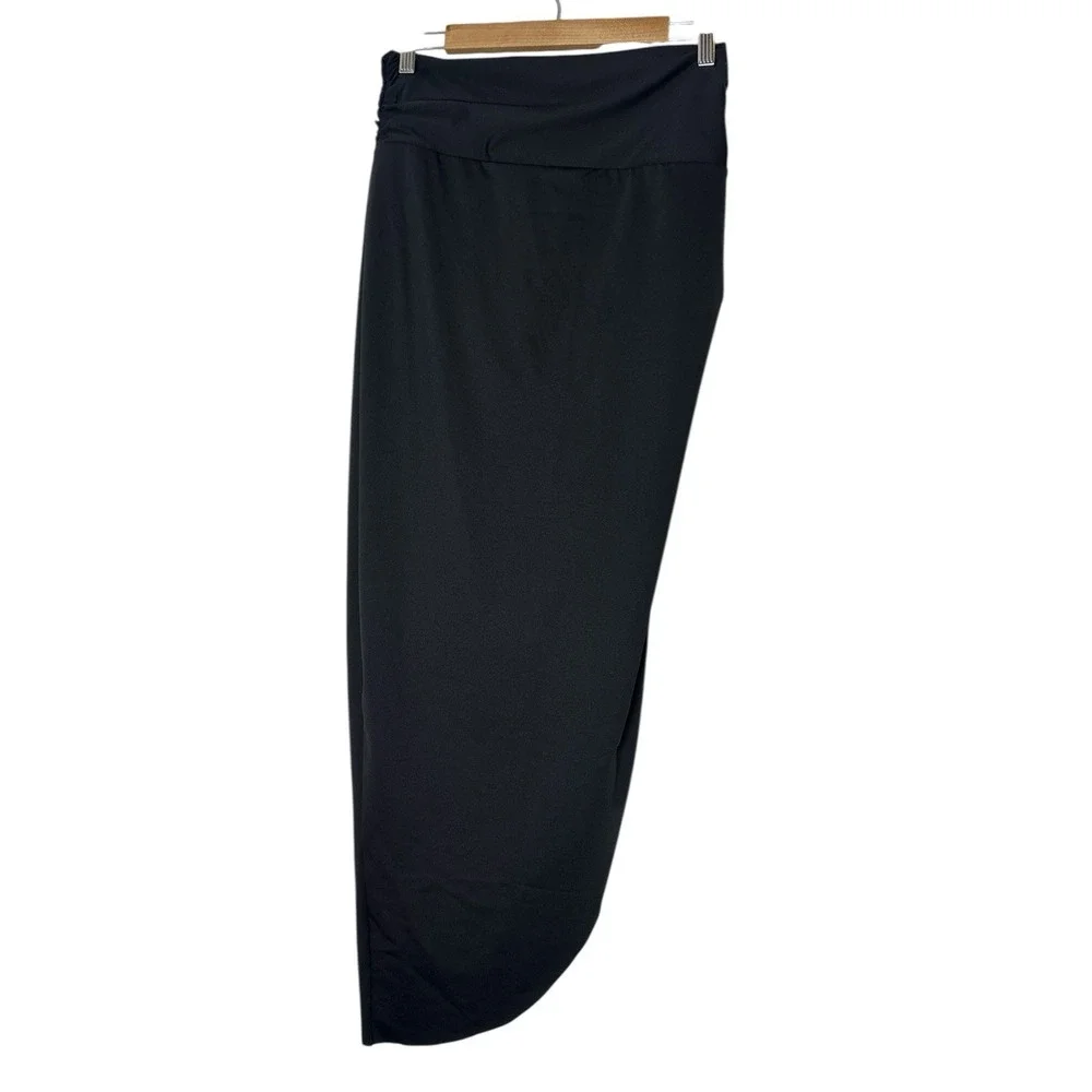 New Skims Signature Swim Women's Large Recycled Sarong Maxi Skirt Onyx‎ Black